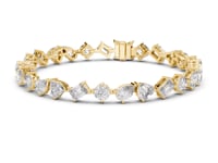 Scattered Mixed-Shape Tennis Bracelet - Gold