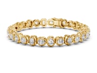 Oval Halo Tennis Bracelet - Gold