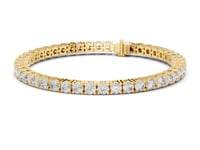 Statement Four-Prong Round Tennis Bracelet - Gold