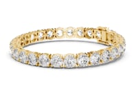 Statement Round Tennis Bracelet - Gold
