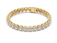 Radiant Halo Tennis Bracelet - Gold