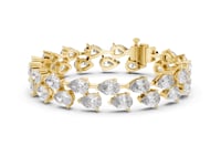Staggered Pear Tennis Bracelet - Gold