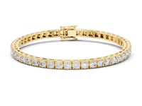 Petite Frame-Link Round Tennis Bracelet - Gold