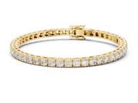 Frame-Link Round Tennis Bracelet - Gold