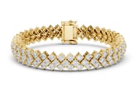 Petite Lattice Cluster Tennis Bracelet - Gold