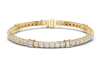 Round and Princess Tennis Bracelet - Gold