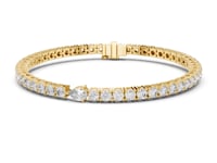 Pear Accent Round Tennis Bracelet - Gold