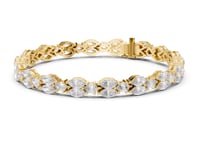 Marquise and Pear Fan Cluster Tennis Bracelet - Gold