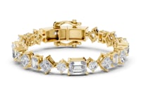 Geometric Mixed-Shape Tennis Bracelet - Gold