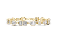 Mixed-Shape Bezel Station Bracelet - Gold