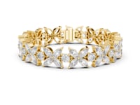 Floral Marquise Cluster Tennis Bracelet - Gold