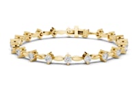 East-West Round Tennis Bracelet - Gold