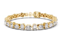East-West Oval Tennis Bracelet - Gold