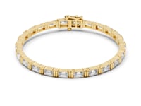 East-West Emerald Tennis Bracelet - Gold