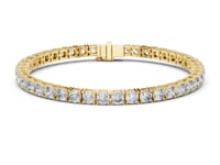 Cushion Four-Prong Tennis Bracelet - Gold