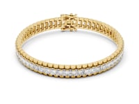 Channel-Set Emerald Tennis Bracelet - Gold