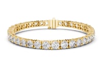 Bold Four-Prong Round Tennis Bracelet - Gold