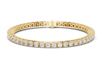 Classic Four-Prong Round Tennis Bracelet - Gold