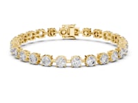 Bar-Link Round Tennis Bracelet - Gold