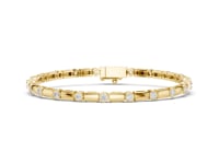 Round Bezel Station Bracelet - Gold