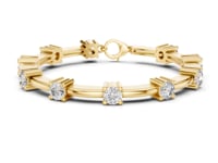 Spaced Round Station Bracelet - Gold