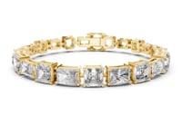 Radiant and Asscher Link Bracelet - Gold