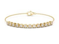 Round Diamond Bezel Chain Bracelet - Gold