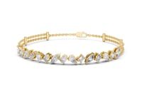 Mixed-Shape Double Chain Bracelet - Gold