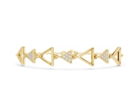 Pave Triangle Station Chain Bracelet - Gold