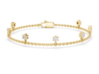 Flower Station Chain Bracelet - Gold