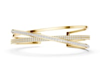 Crossover Pave and Channel Cuff Bracelet - Gold