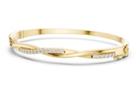 Twist Pave Bangle - Gold