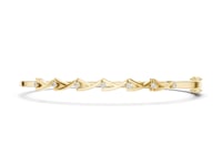 Twisted Vine Bezel Bangle - Gold
