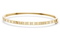 Square Station Round Bangle - Gold
