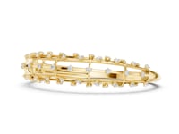 Three-Row Scatter Round Bangle - Gold