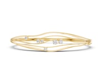 Ribbon Crossover Prong Bangle - Gold
