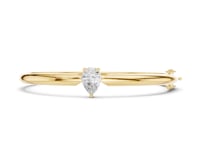 Pear Solitaire Bangle - Gold