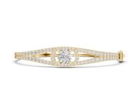 Halo Eye Pave Bangle - Gold