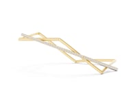 Interlocking Polygon Pave Bangle - Gold