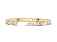 Mixed-Shape Channel Cuff Bracelet - Gold