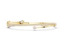 Floating Round Pave Bangle - Gold