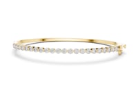 Crescent Shared Prong Bangle - Gold