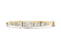 Graduated Round Pave Bangle - Gold
