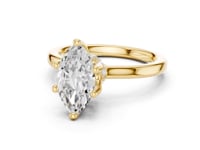 Marquise Petite Hidden Halo Solitaire Engagement Ring - Gold