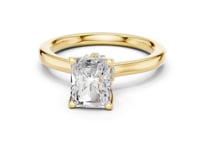 Radiant Petite Hidden Halo Solitaire Engagement Ring - Gold