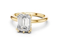 Emerald Eight-Prong Crown Solitaire Engagement Ring - Gold