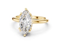 Marquise Eight-Prong Crown Solitaire Engagement Ring - Gold