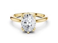Oval Eight-Prong Crown Solitaire Engagement Ring - Gold