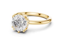 Round Eight-Prong Crown Solitaire Engagement Ring - Gold