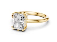 Radiant Eight-Prong Crown Solitaire Engagement Ring - Gold